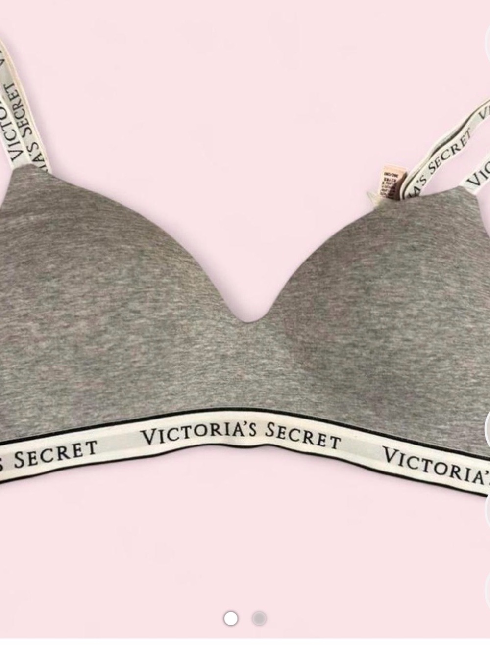 Victoria's Secret Heather Gray Wireless Logo Band Bra